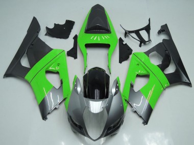 Billigste Suzuki GSXR 1000 Motorrad Verkleidung 2003-2004 - Grun Silber Schwarz