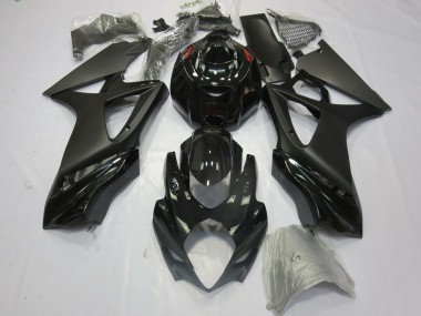 Billigste Suzuki GSXR 1000 Motorrad Verkleidung 2007-2008 - Glanzendes Schwarz Matt Schwarz