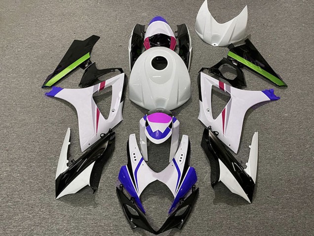 Billigste Suzuki GSXR 1000 Motorrad Verkleidung 2007-2008 - Weiss Blau Grun Schwarz Rennen