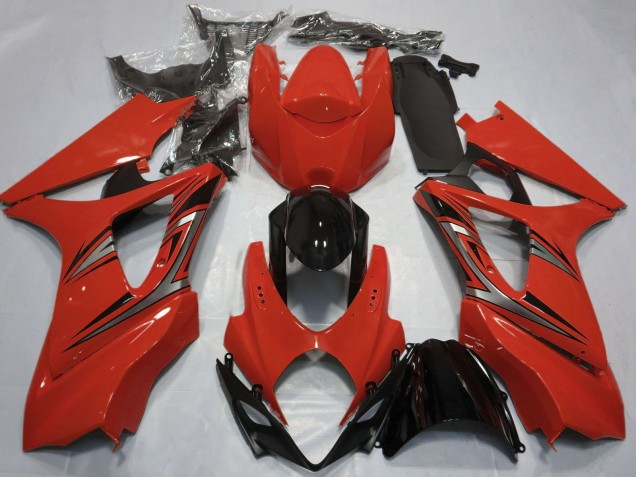 Billigste Suzuki GSXR 1000 Motorrad Verkleidung 2007-2008 - Rot Glanzendes Schwarz OEM Stil