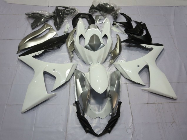 Billigste Suzuki GSXR 1000 Motorrad Verkleidung 2009-2016 - Weiss Silber
