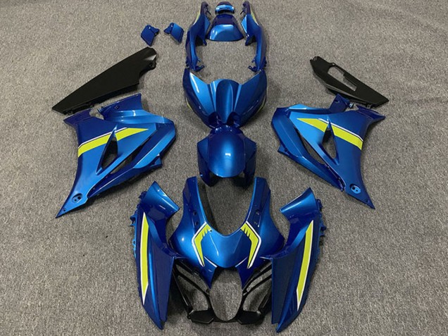 Billigste Suzuki GSXR 1000 Motorrad Verkleidung 2017-2024 - Blau Gelb Stil