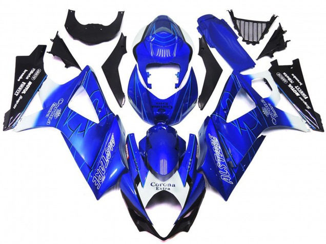 Billigste Suzuki GSXR 1000 Motorrad Verkleidung 2007-2008 - Blau Weiss Schwarz Corona