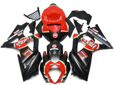 Billigste Suzuki GSXR 1000 Motorrad Verkleidung 2007-2008 - Rot Schwarz Lucky Strike