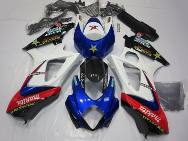 Billigste Suzuki GSXR 1000 Motorrad Verkleidung 2007-2008 - Weiss Blau Rot Schwarz RockStar