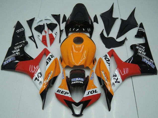 Billigste Honda CBR600RR Motorrad Verkleidung 2007-2008 - Orange Weiss Rot Glanzendes Schwarz Repsol