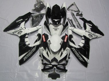 Billigste Suzuki GSXR 600 / GSXR 750 Motorrad Verkleidung 2008-2010 - Weiss Schwarz Alstare Corona Motul