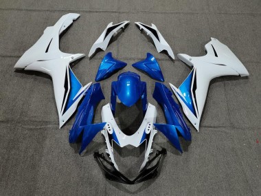 Billigste Suzuki GSXR 600 / GSXR 750 Motorrad Verkleidung 2011-2024 - Weiss Blau