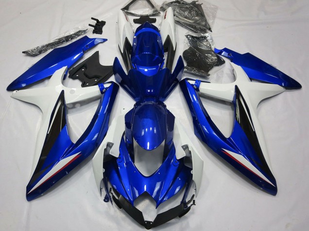 Billigste Suzuki GSXR 600 / GSXR 750 Motorrad Verkleidung 2008-2010 - Weiss Blau Schwarz