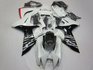 Billigste Suzuki GSXR 600 / GSXR 750 Motorrad Verkleidung 2011-2024 - Weiss Glanzendes Schwarz Rot