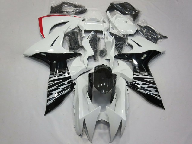 Billigste Suzuki GSXR 600 / GSXR 750 Motorrad Verkleidung 2011-2024 - Weiss Glanzendes Schwarz Rot