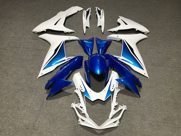 Billigste Suzuki GSXR 600 / GSXR 750 Motorrad Verkleidung 2011-2024 - Blau Weiss Massgeschneidert