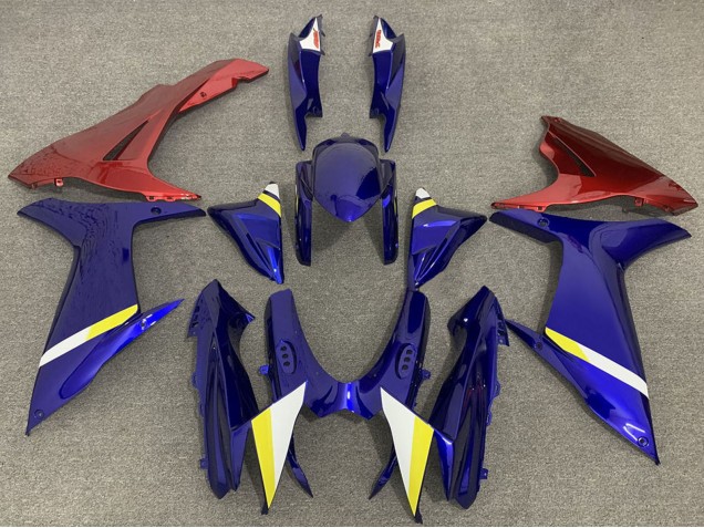 Billigste Suzuki GSXR 600 / GSXR 750 Motorrad Verkleidung 2011-2024 - Blau mit Rot Lowers