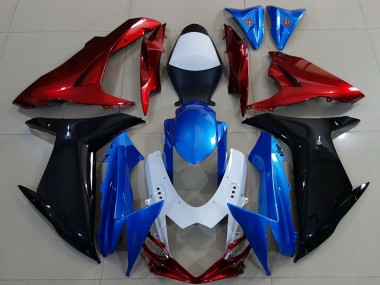 Billigste Suzuki GSXR 600 / GSXR 750 Motorrad Verkleidung 2011-2024 - Weiss Blau Rot Schwarz