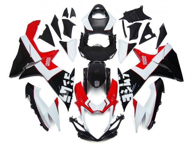 Billigste Suzuki GSXR 600 / GSXR 750 Motorrad Verkleidung 2011-2024 - Weiss Rot Glanzendes Schwarz