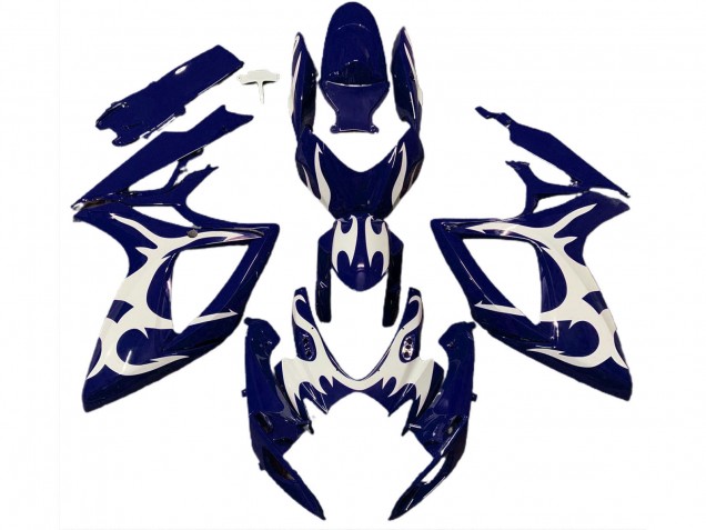 Billigste Suzuki GSXR 600 / GSXR 750 Motorrad Verkleidung 2006-2007 - Dunkel Blau Weiss Design