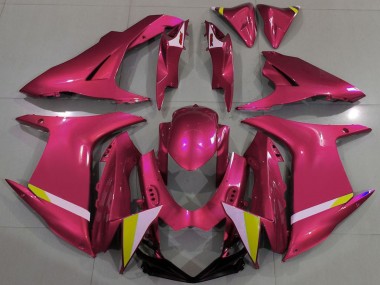 Billigste Suzuki GSXR 600 / GSXR 750 Motorrad Verkleidung 2011-2024 - Rot Weiss Gelb