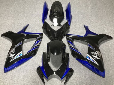 Billigste Suzuki GSXR 600 / GSXR 750 Motorrad Verkleidung 2006-2007 - Blau Glanzendes Schwarz