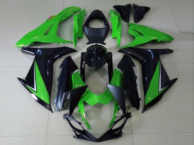 Billigste Suzuki GSXR 600 / GSXR 750 Motorrad Verkleidung 2011-2024 - Grun Glanzendes Schwarz Matt Schwarz