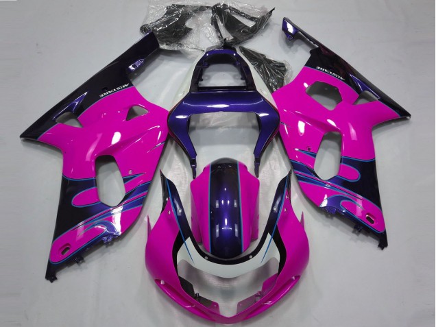 Billigste Suzuki GSXR 600 / GSXR 750 Motorrad Verkleidung 2001-2003 - Rosa Glanzendes Blau