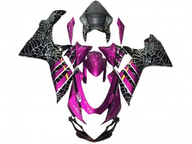 Billigste Suzuki GSXR 600 / GSXR 750 Motorrad Verkleidung 2011-2024 - Rosa Schwarz Spinne