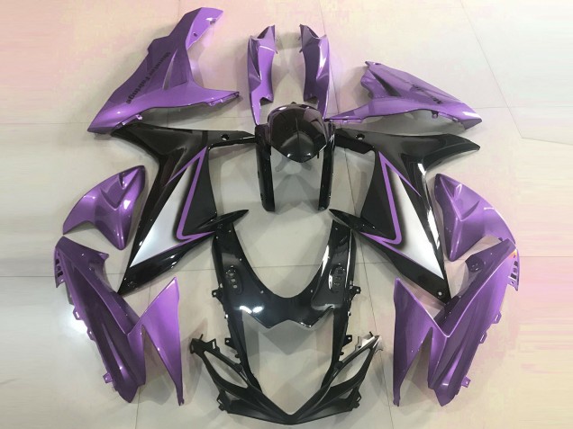 Billigste Suzuki GSXR 600 / GSXR 750 Motorrad Verkleidung 2011-2024 - Lila Glanzendes Schwarz