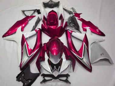 Billigste Suzuki GSXR 600 / GSXR 750 Motorrad Verkleidung 2008-2010 - Weiss Rot Silber Schwarz