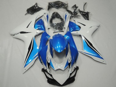 Billigste Suzuki GSXR 600 / GSXR 750 Motorrad Verkleidung 2011-2024 - Weiss Hellblau Glanzendes Schwarz OEM Stil