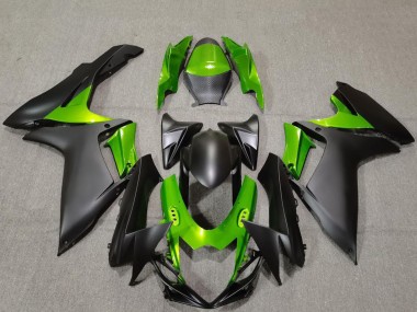 Billigste Suzuki GSXR 600 / GSXR 750 Motorrad Verkleidung 2011-2024 - Grun Matt Schwarz
