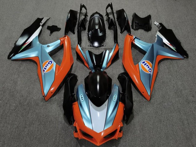 Billigste Suzuki GSXR 600 / GSXR 750 Motorrad Verkleidung 2008-2010 - Orange Blau Schwarz Gulf