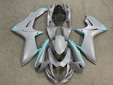 Billigste Suzuki GSXR 600 / GSXR 750 Motorrad Verkleidung 2011-2024 - Matt Nardo Grau Blau Grun Accents
