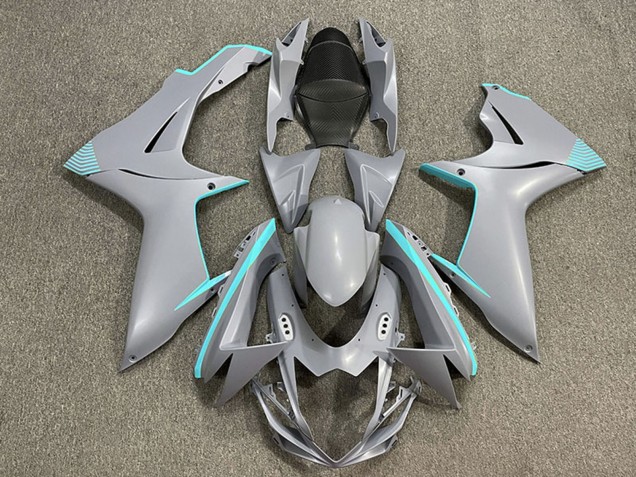 Billigste Suzuki GSXR 600 / GSXR 750 Motorrad Verkleidung 2011-2024 - Matt Nardo Grau Blau Grun Accents