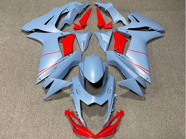 Billigste Suzuki GSXR 600 / GSXR 750 Motorrad Verkleidung 2011-2024 - Matt Sky Blau Rot