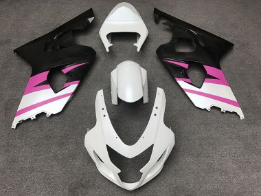 Billigste Suzuki GSXR 600 / GSXR 750 Motorrad Verkleidung 2004-2005 - Weiss Rosa Matt Schwarz