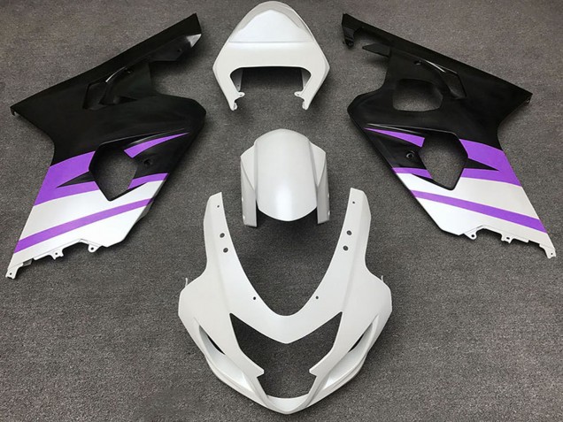 Billigste Suzuki GSXR 600 / GSXR 750 Motorrad Verkleidung 2004-2005 - Weiss Lila Matt Schwarz