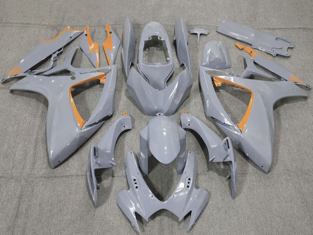 Billigste Suzuki GSXR 600 / GSXR 750 Motorrad Verkleidung 2006-2007 - Nardo Grau und Orangemen