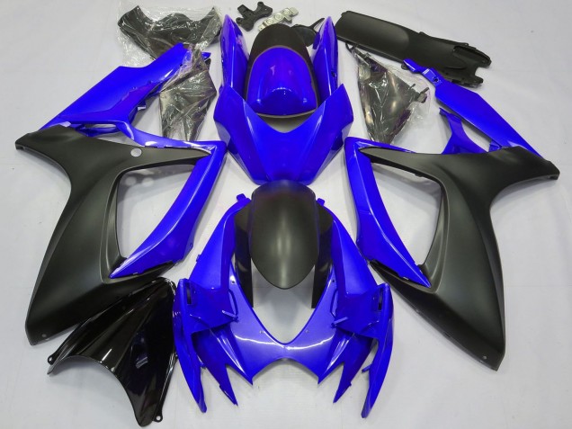 Billigste Suzuki GSXR 600 / GSXR 750 Motorrad Verkleidung 2006-2007 - Blau Matt Schwarz