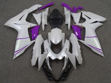 Billigste Suzuki GSXR 600 / GSXR 750 Motorrad Verkleidung 2011-2024 - Perl Weiss und Lila