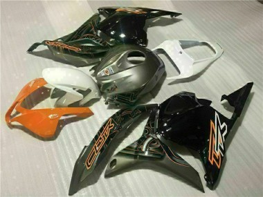Billigste Honda CBR600RR Motorrad Verkleidung 2009-2012 - Weiss Orange Glanzendes Schwarz