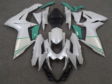 Billigste Suzuki GSXR 600 / GSXR 750 Motorrad Verkleidung 2011-2024 - Perl Weiss und T Blau
