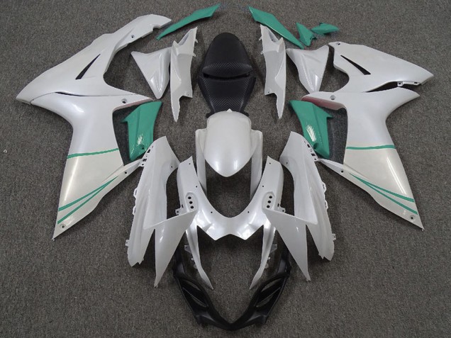 Billigste Suzuki GSXR 600 / GSXR 750 Motorrad Verkleidung 2011-2024 - Perl Weiss und T Blau