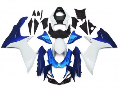 Billigste Suzuki GSXR 600 / GSXR 750 Motorrad Verkleidung 2011-2024 - Weiss Blau
