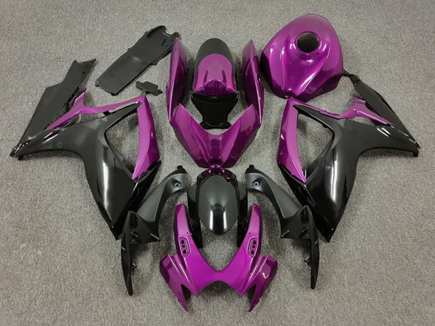 Billigste Suzuki GSXR 600 / GSXR 750 Motorrad Verkleidung 2006-2007 - Lila Schwarz