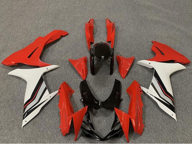 Billigste Suzuki GSXR 600 / GSXR 750 Motorrad Verkleidung 2011-2024 - Rot Weiss Schwarz