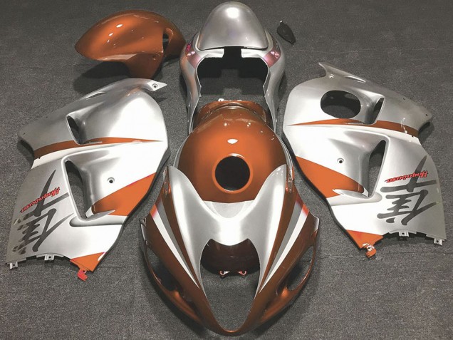 Billigste Suzuki GSXR 1300 Motorrad Verkleidung 1996-2007 - Glanzendes Orange und Silber