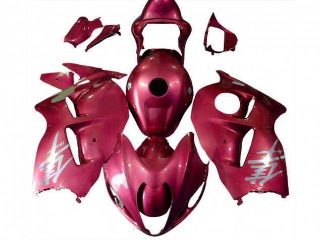 Billigste Suzuki GSXR 1300 Motorrad Verkleidung 1996-2007 - Glanzendes Rot Silber Logo