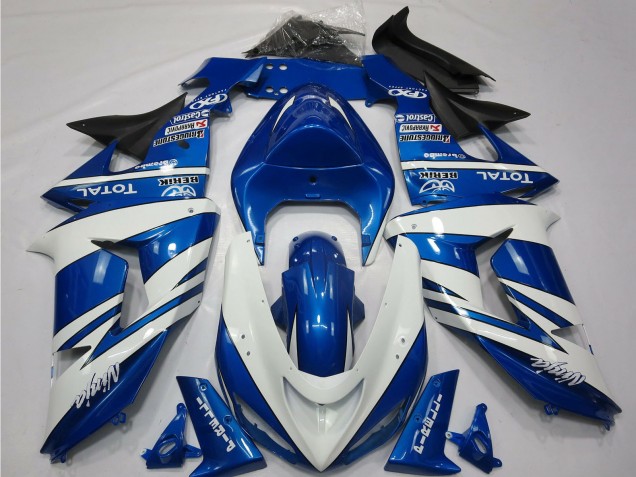 Billigste Kawasaki ZX10R Motorrad Verkleidung 2006-2007 - Blau Weiss Schwarz