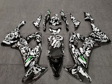 Billigste Kawasaki ZX10R Motorrad Verkleidung 2008-2010 - Camouflage Grun Aufkleber