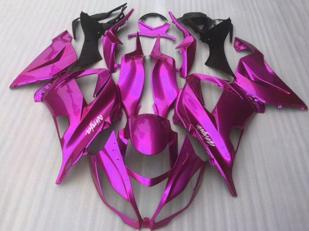 Billigste Kawasaki ZX10R Motorrad Verkleidung 2016-2020 - Glanzendes Bonbon Rosa