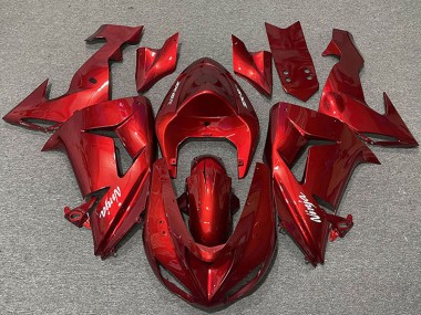 Billigste Kawasaki ZX10R Motorrad Verkleidung 2006-2007 - Bonbon Rot
